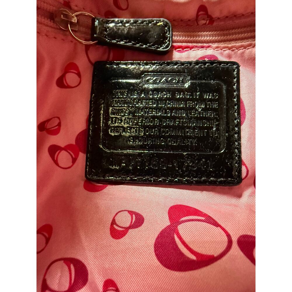 Coach Poppy 17941 Black Crinkle Patent Leather Drawstring Bucket Bag Purse Y2K - Picture 5 of 10